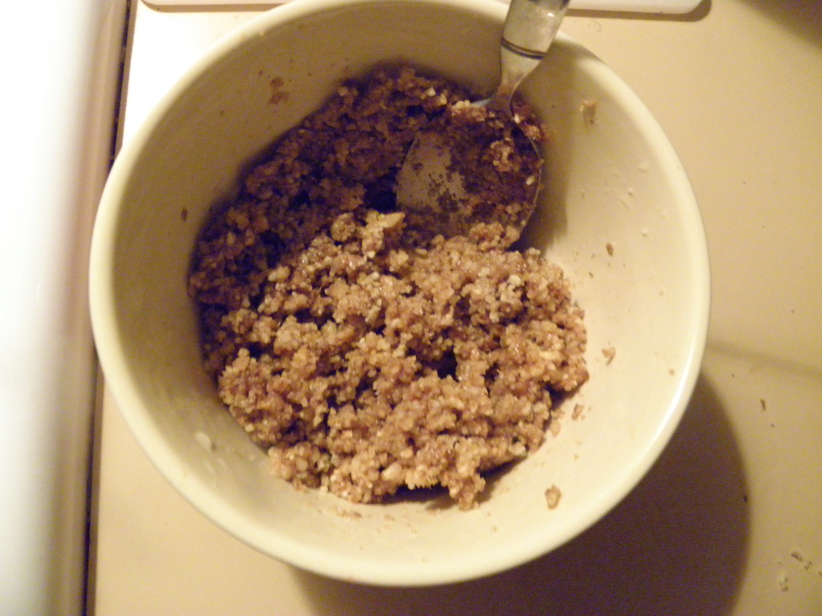 ground walnuts with spices and tamari - mixed