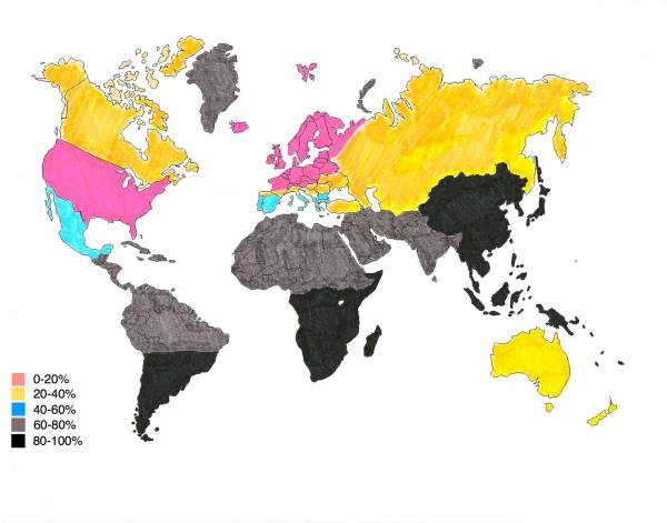 lactose intolerance world map