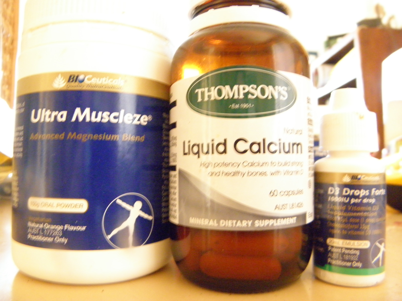 Magnesium, calcium and vitamin D supplements