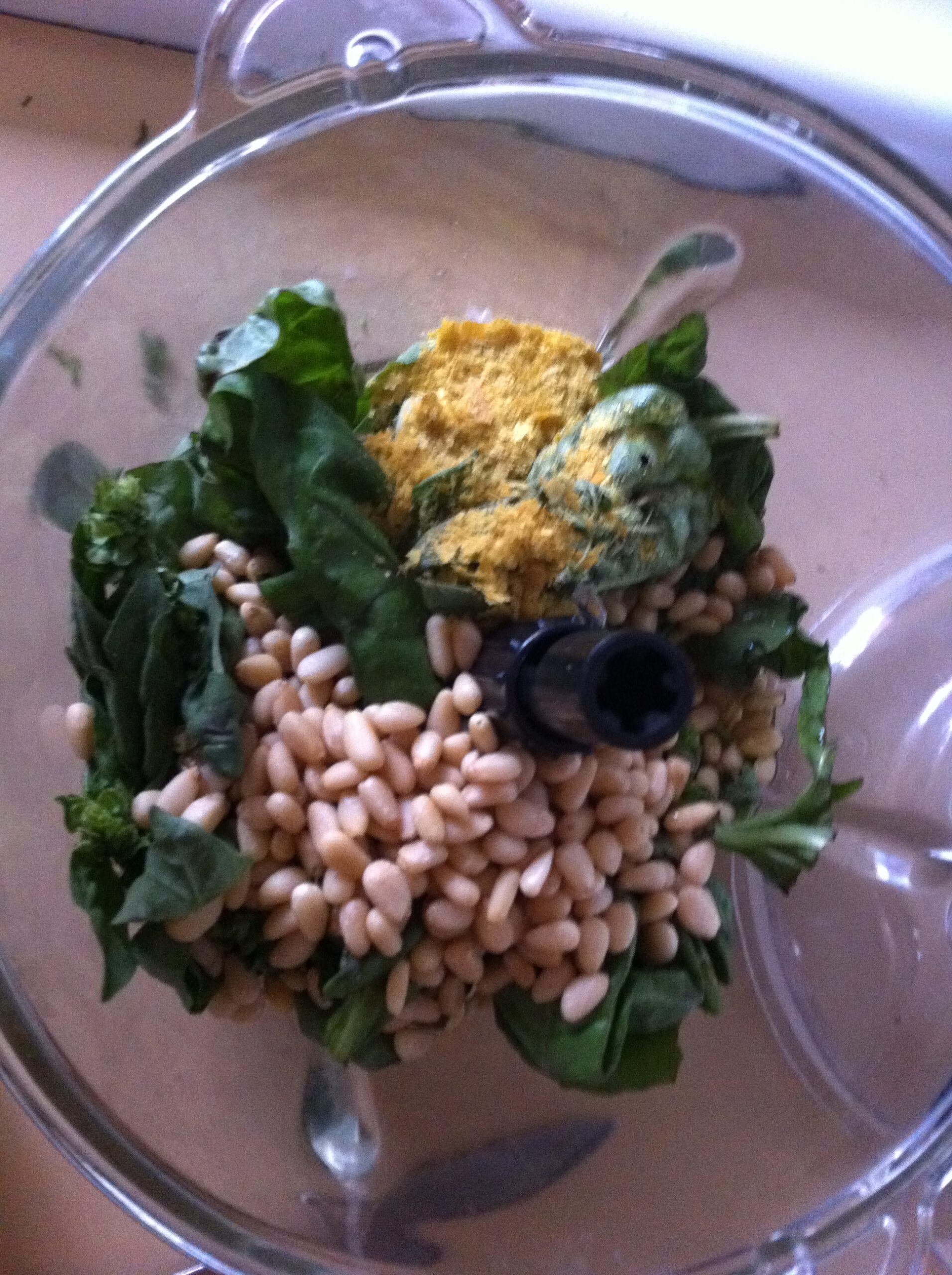 pine nuts basil garlic nutritional yeast etc