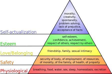 pyramid with hierachy of needs see article