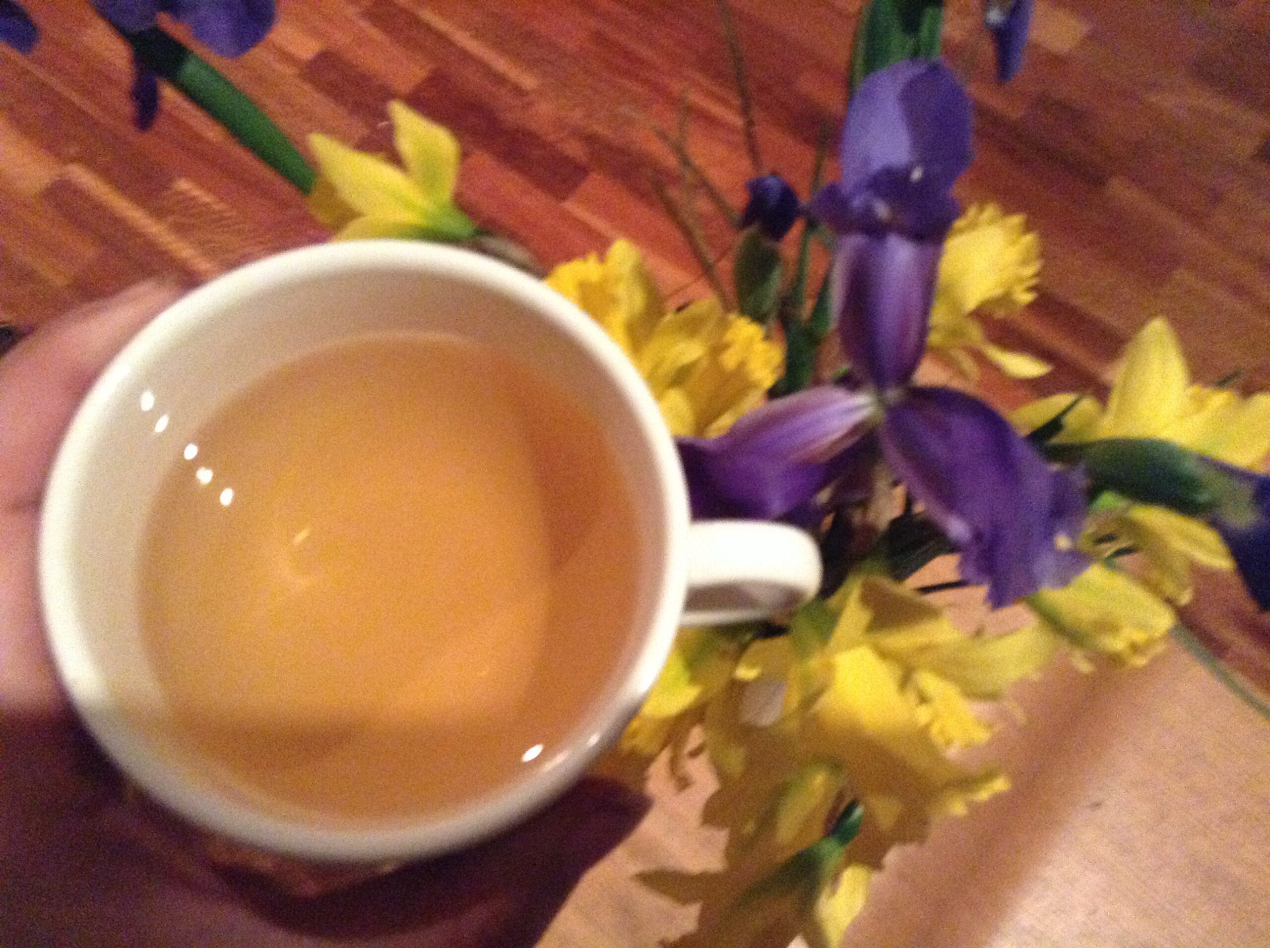 Cup of tea and flowers