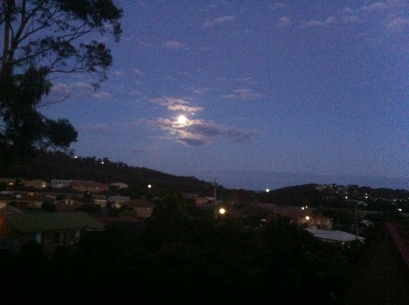 winter solstice, longest night, southern hemisphere, moon rising over the coast