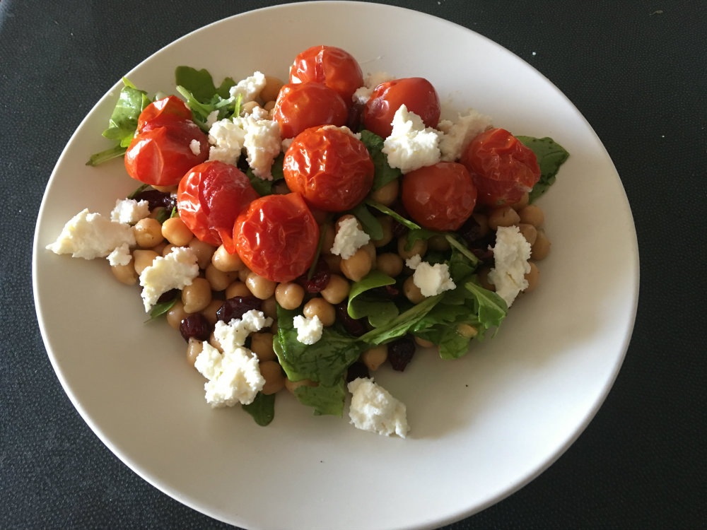 chickpea and tomato middle eastern salad, 10 serves of vegetables a day for better health