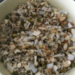 high protein breakfast cereal - mixed ingredients with wet ingredients