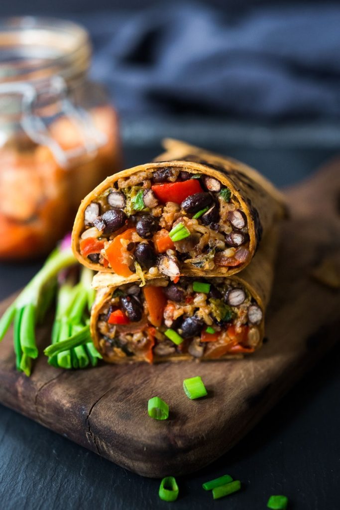 vegetarian autumn burrito