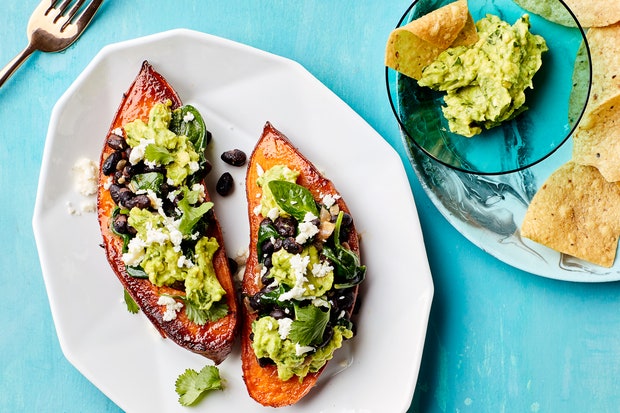 stuffed sweet potatoes - easy vegetarian winter dinner meals