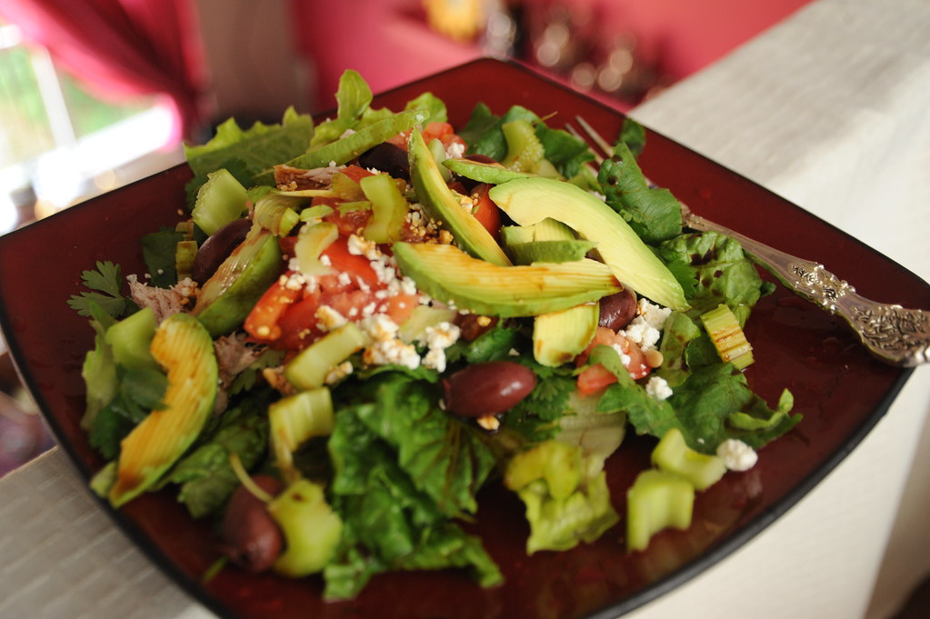 avocado and olive oil salad for good fats