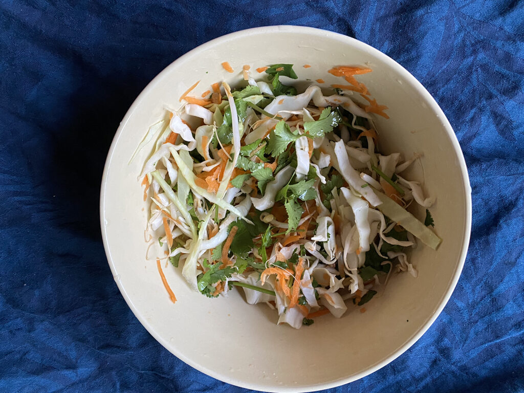 vietnamese vermicelli noodle salad constructed