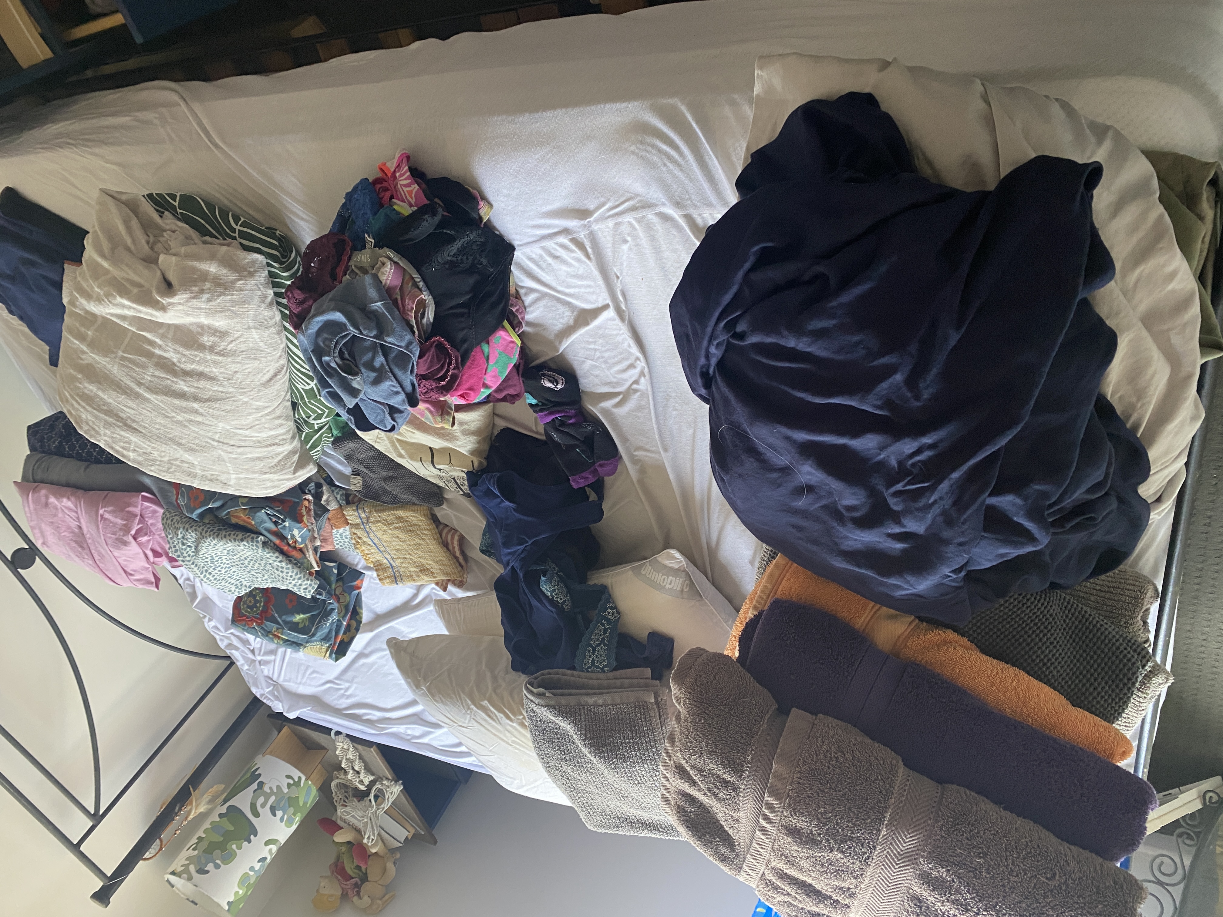 washing folded up on the bed (except for delicates)