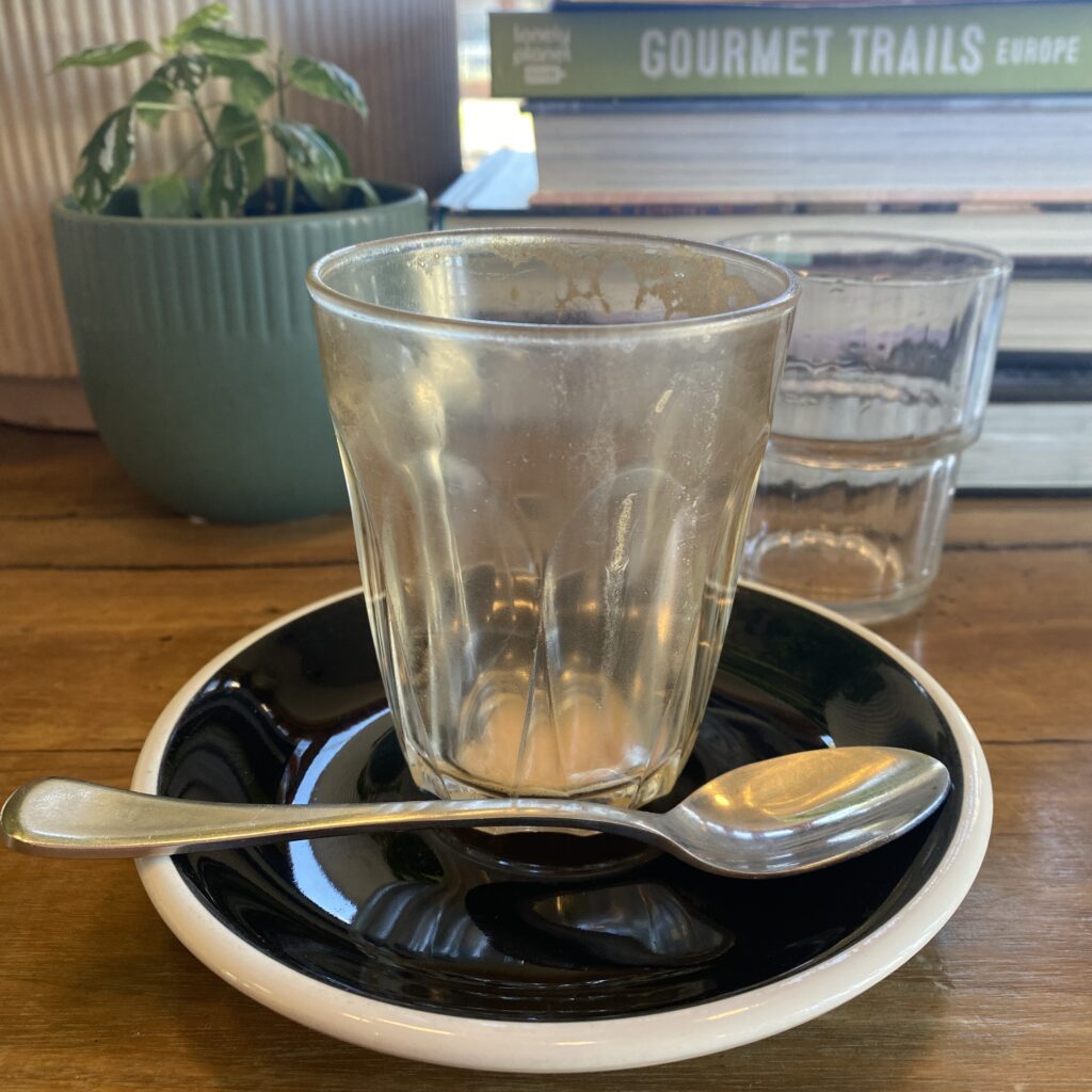 spent coffee cup at darling st coffee