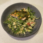 spiced baked salmon with cauliflower couscous salad