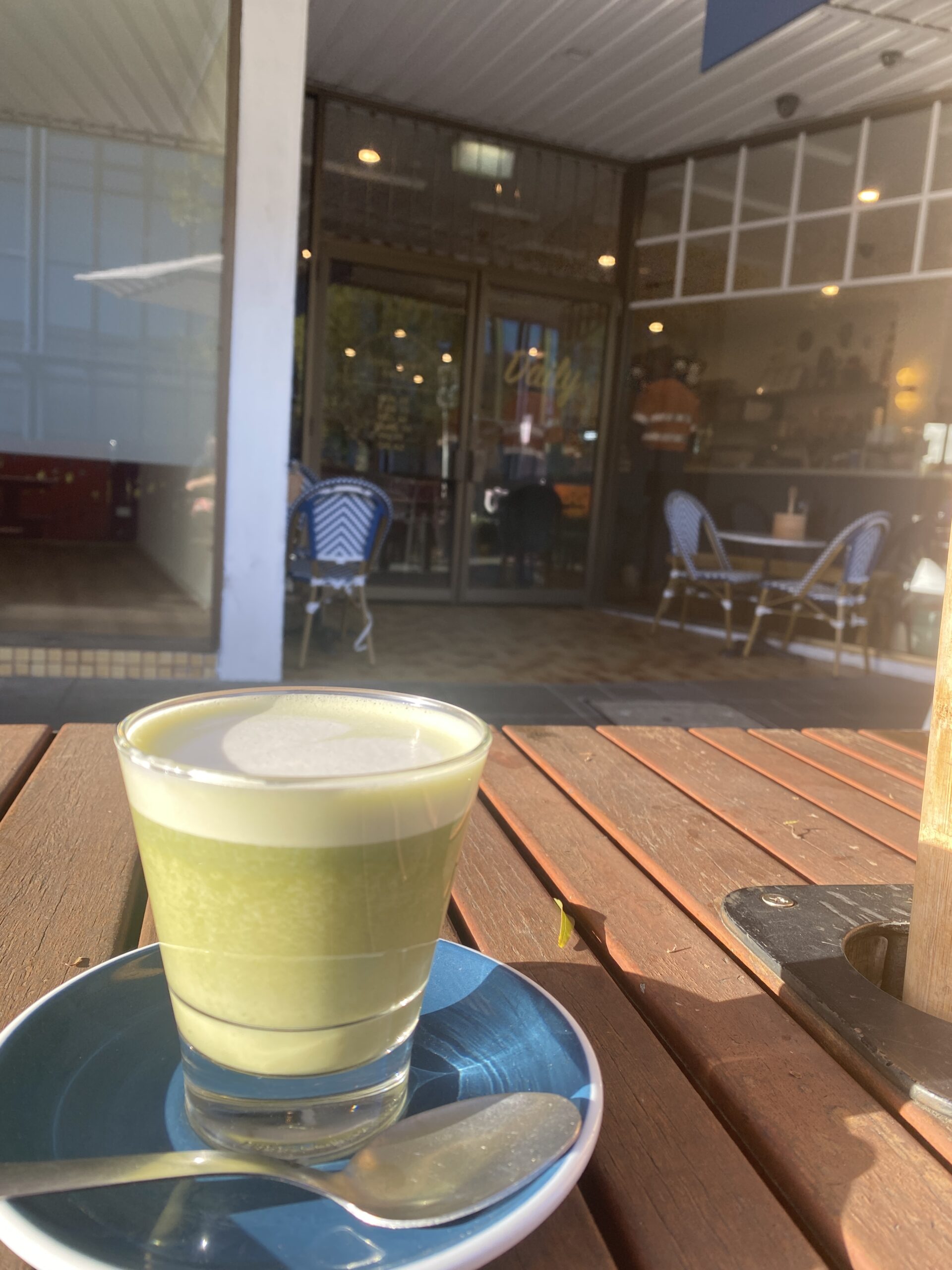 matcha at a cafe in morwell