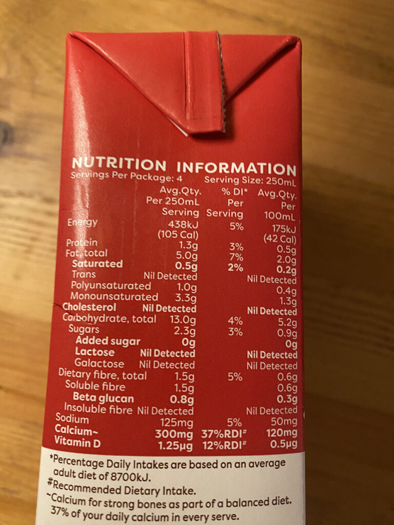 oat milk nutrition panel - what is the healthiest plant milk?