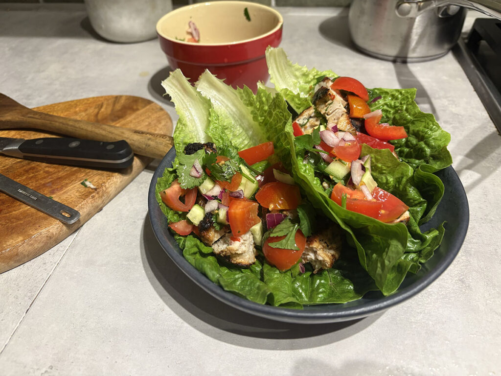 low carb chicken burgers in lettuce cups with salsa